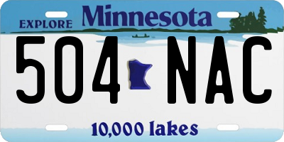 MN license plate 504NAC