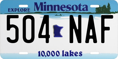 MN license plate 504NAF