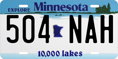 MN license plate 504NAH
