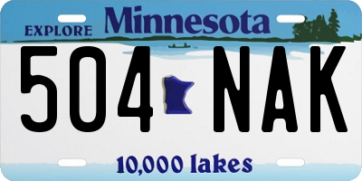 MN license plate 504NAK