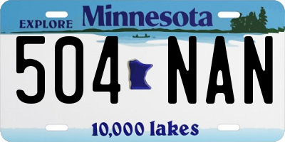 MN license plate 504NAN
