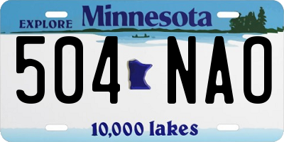 MN license plate 504NAO