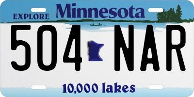MN license plate 504NAR
