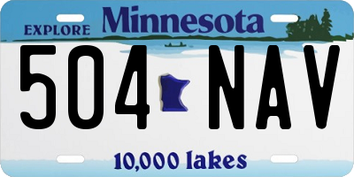 MN license plate 504NAV