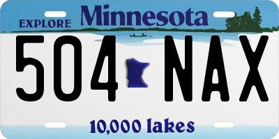 MN license plate 504NAX