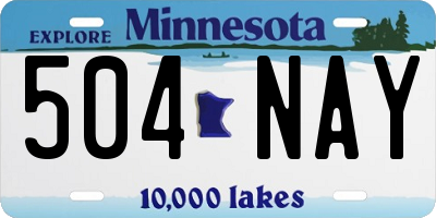 MN license plate 504NAY