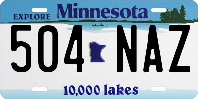 MN license plate 504NAZ