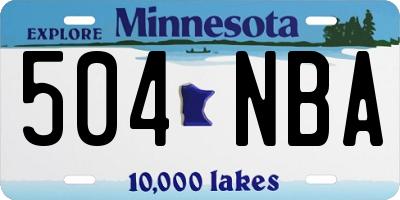 MN license plate 504NBA