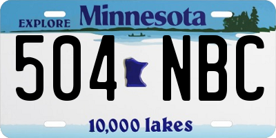 MN license plate 504NBC
