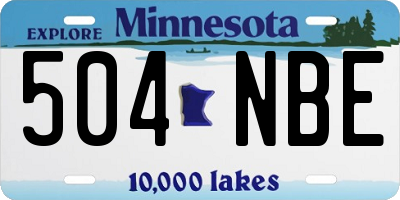 MN license plate 504NBE