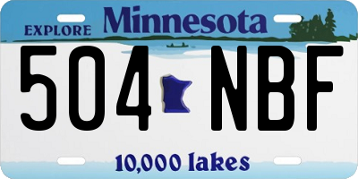 MN license plate 504NBF