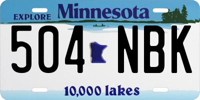 MN license plate 504NBK