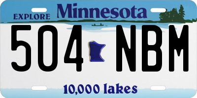 MN license plate 504NBM