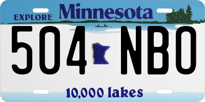 MN license plate 504NBO