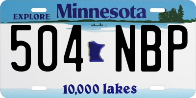 MN license plate 504NBP
