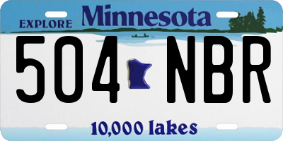 MN license plate 504NBR
