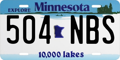 MN license plate 504NBS