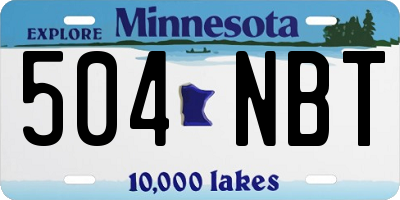 MN license plate 504NBT