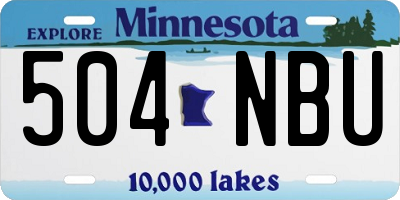 MN license plate 504NBU