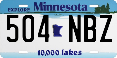 MN license plate 504NBZ