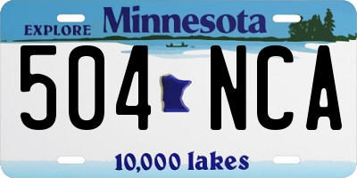 MN license plate 504NCA