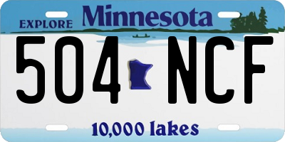 MN license plate 504NCF