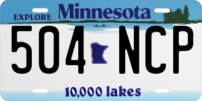 MN license plate 504NCP