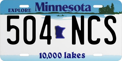 MN license plate 504NCS