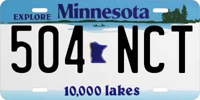 MN license plate 504NCT