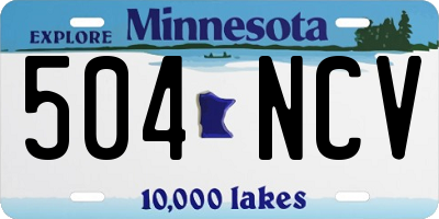 MN license plate 504NCV