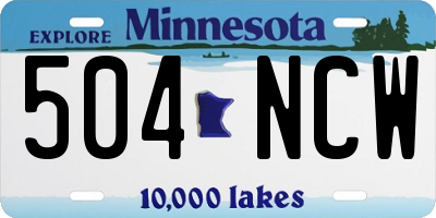 MN license plate 504NCW