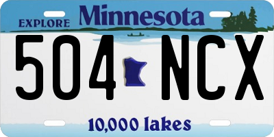 MN license plate 504NCX