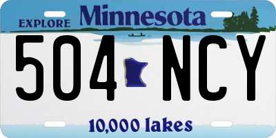 MN license plate 504NCY