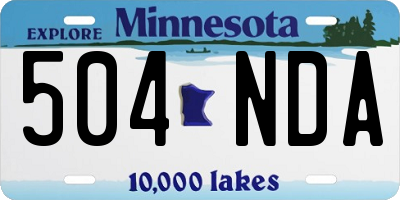 MN license plate 504NDA