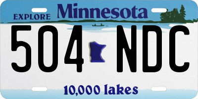 MN license plate 504NDC