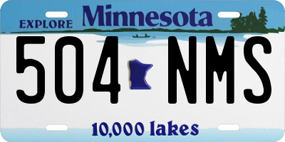 MN license plate 504NMS