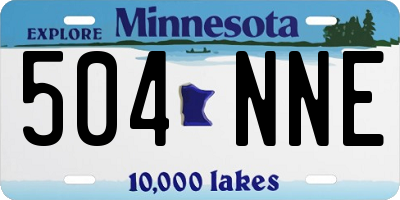 MN license plate 504NNE