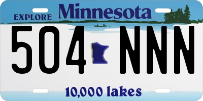 MN license plate 504NNN