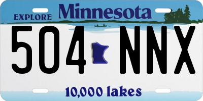 MN license plate 504NNX