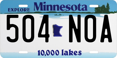 MN license plate 504NOA