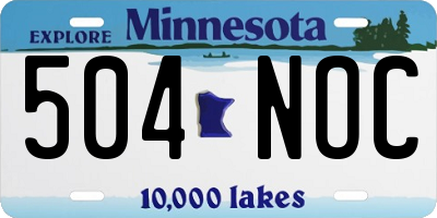 MN license plate 504NOC
