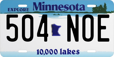 MN license plate 504NOE
