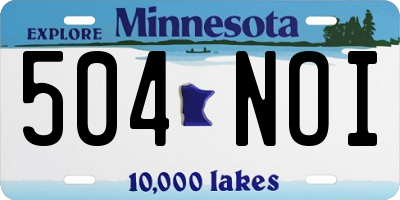 MN license plate 504NOI
