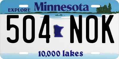 MN license plate 504NOK