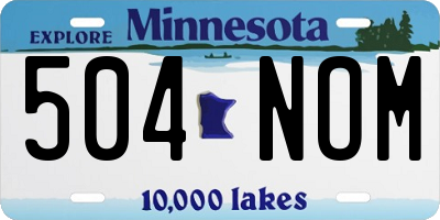 MN license plate 504NOM