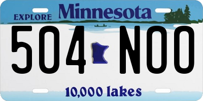 MN license plate 504NOO