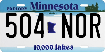 MN license plate 504NOR