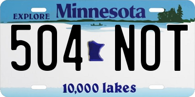 MN license plate 504NOT