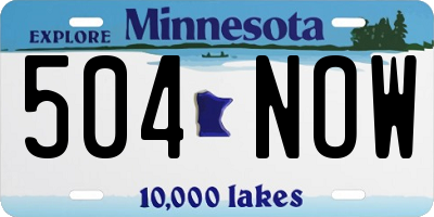 MN license plate 504NOW