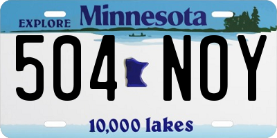 MN license plate 504NOY